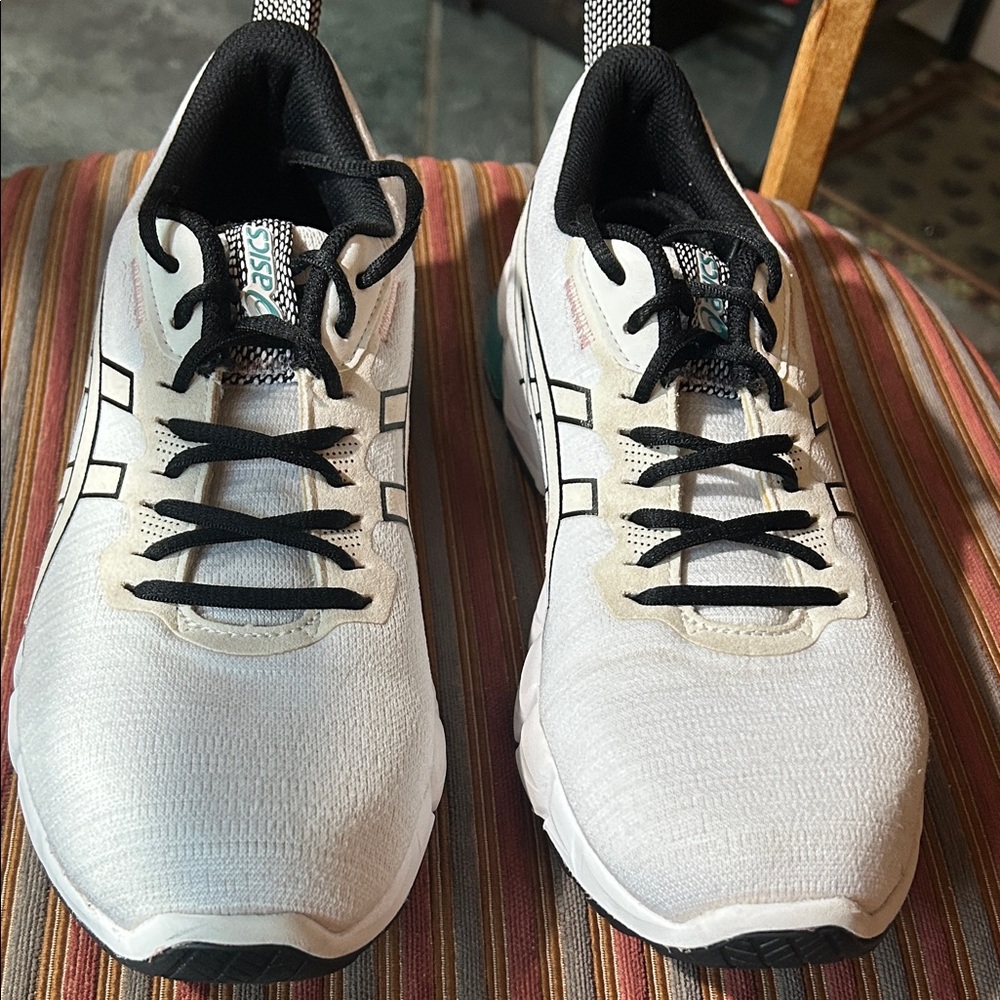 ASICS White and Black Running Shoes